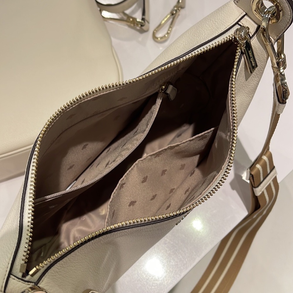 New Kate Spade Rosie Large Crossbody Pebbled Leather Parchment - Picture 14 of 16